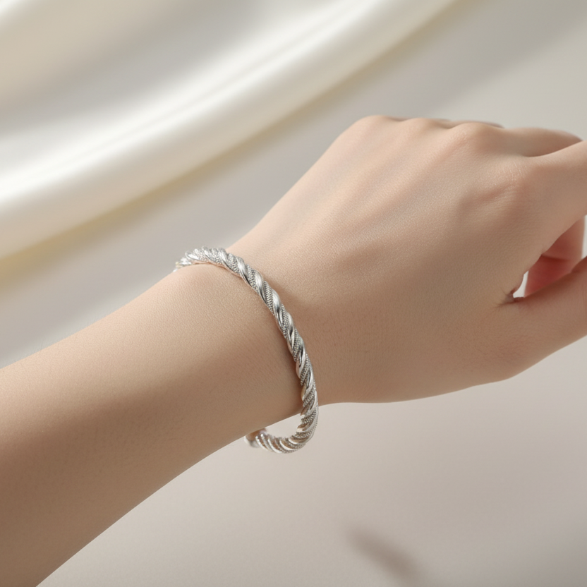 Twisted Elegance Statement Bangle