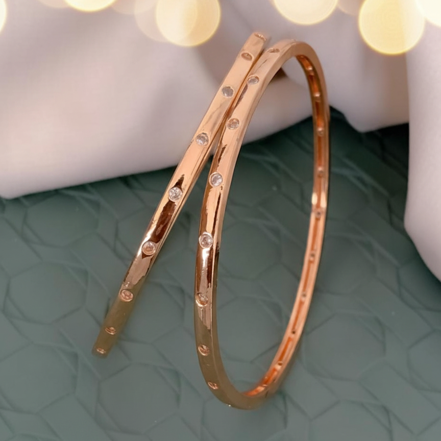 Rosy A.D. Diamond Bangles (Set of 2)
