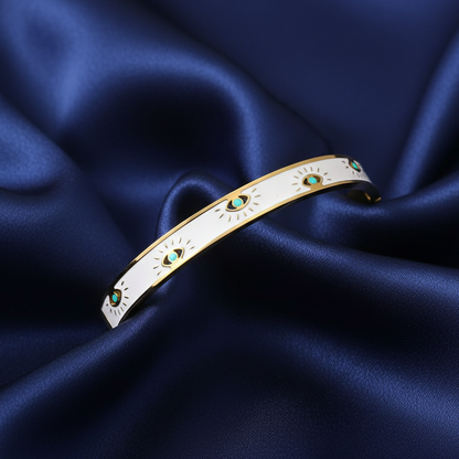 Ivory Aura Evil Eye Bangle
