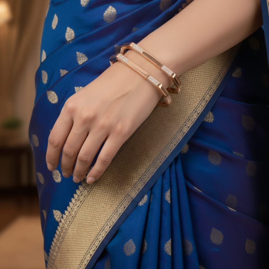 Rosé Prism Bangles (Set of 2)