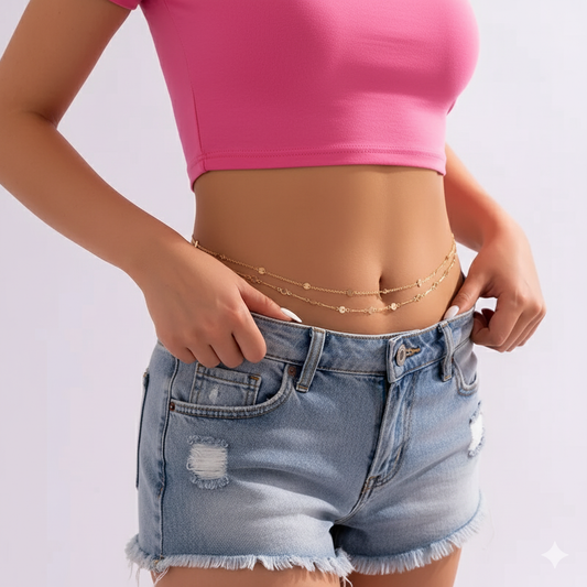 Golden Double Charm Waist Chain