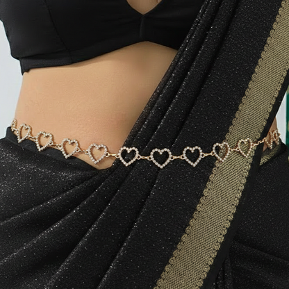 Crystal Heartlink Kamarbandh Waist Chain