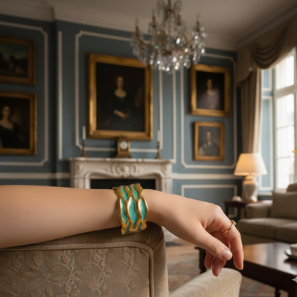 Green Coral Wave Teen Cuff Bracelet