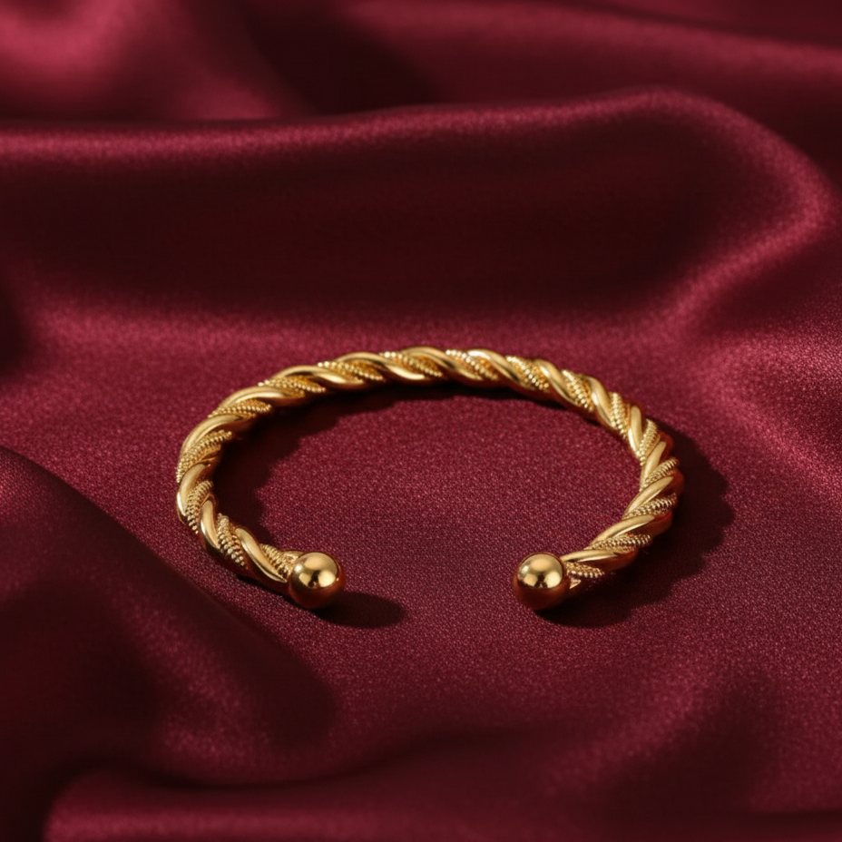 Twisted Elegance Statement Bangle