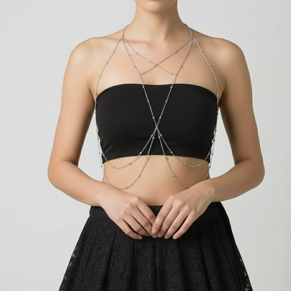 Multilayered Draped Body Chain