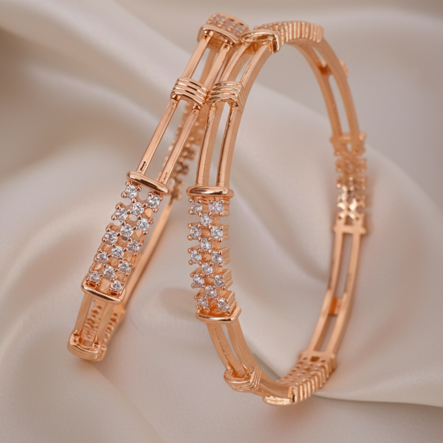 Golden Weave Bangles(Set of 2)