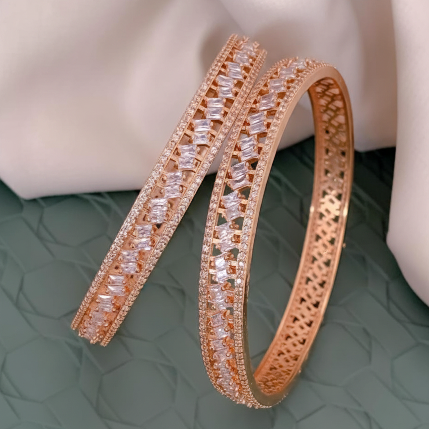 Regal Baguette Charm Bangles (Set of 2)