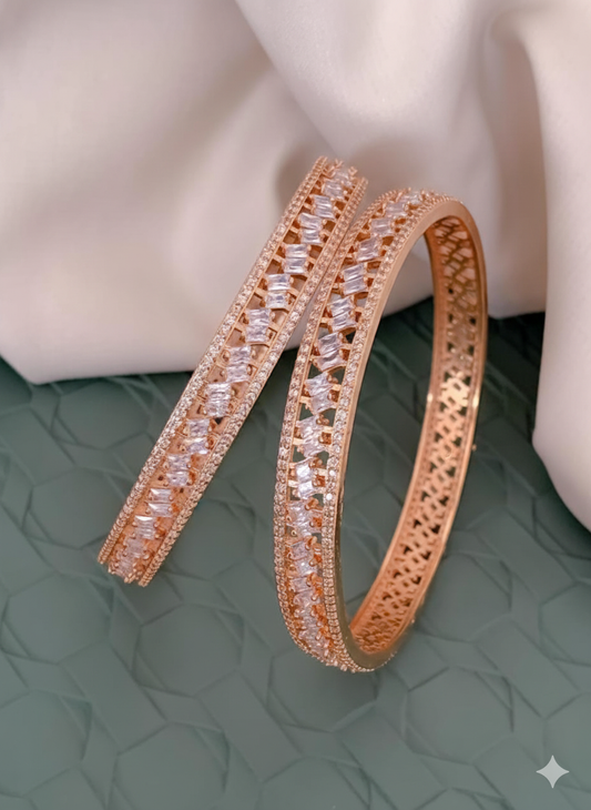 Regal Baguette Charm Bangles (Set of 2)