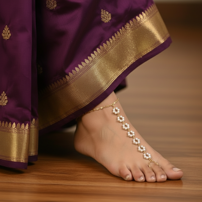 Pearl Blossom Anklet Chain