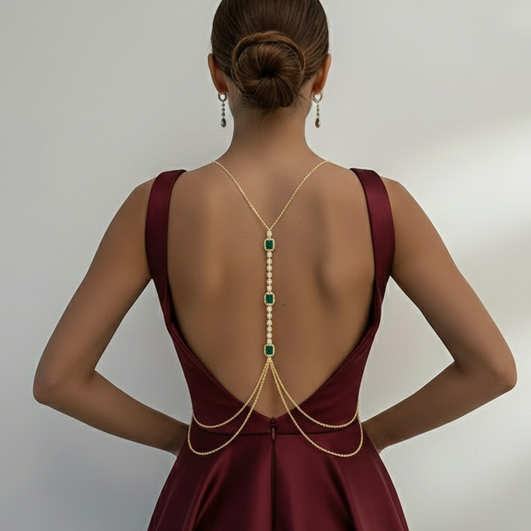 Emerald Cascade Body Chain