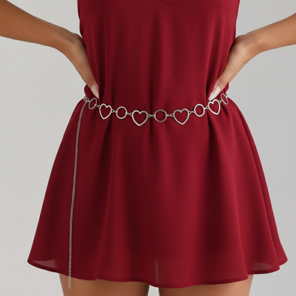 Silver Heart Loop Kamarbandh Waist Chain