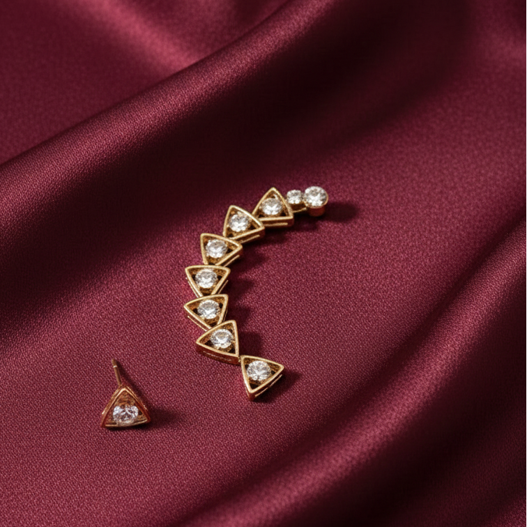 Triangle Cascade Ear Cuff