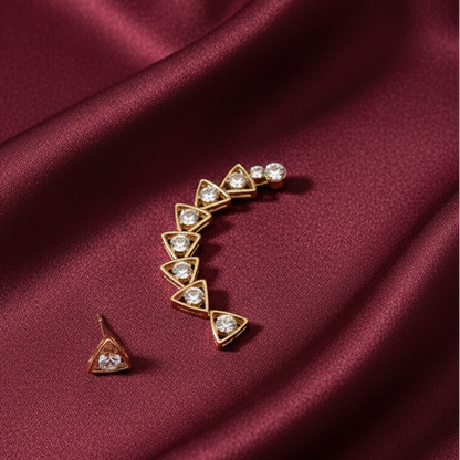 Triangle Cascade Ear Cuff