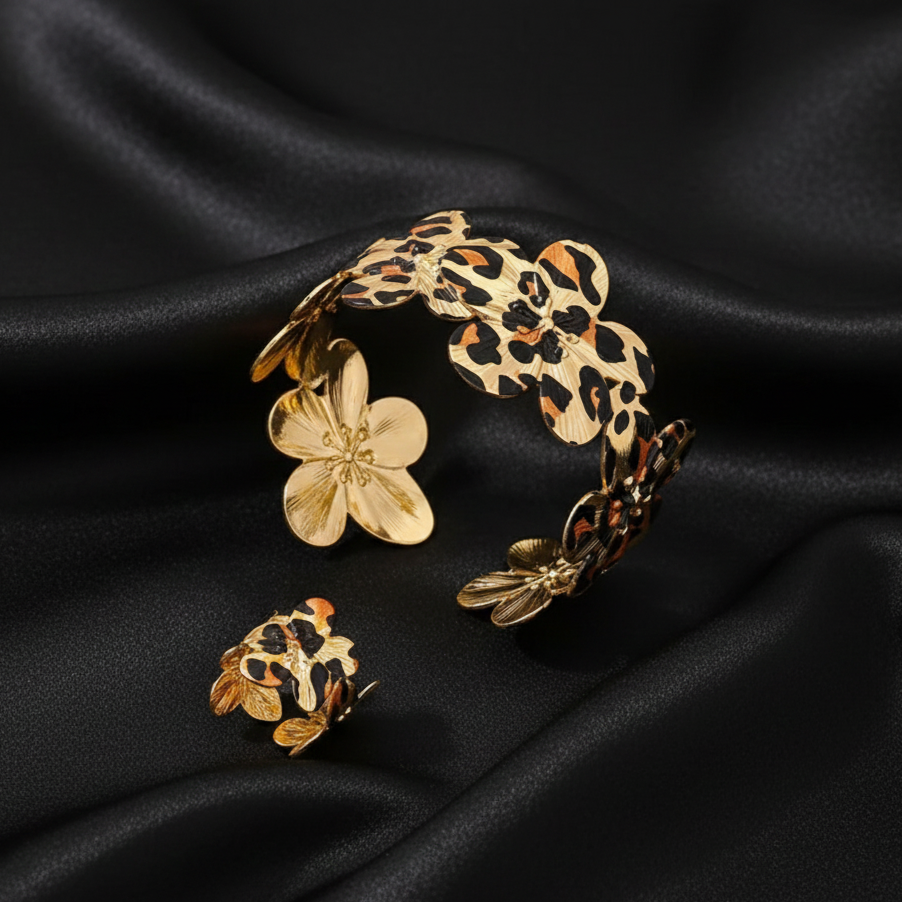 Wild Luxe Leopard Teen Bracelet & Adjustable Ring Set