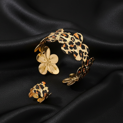 Wild Luxe Leopard Teen Bracelet & Adjustable Ring Set