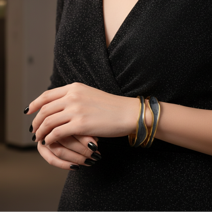 Dual Wave Marble-Glow Teen Cuff