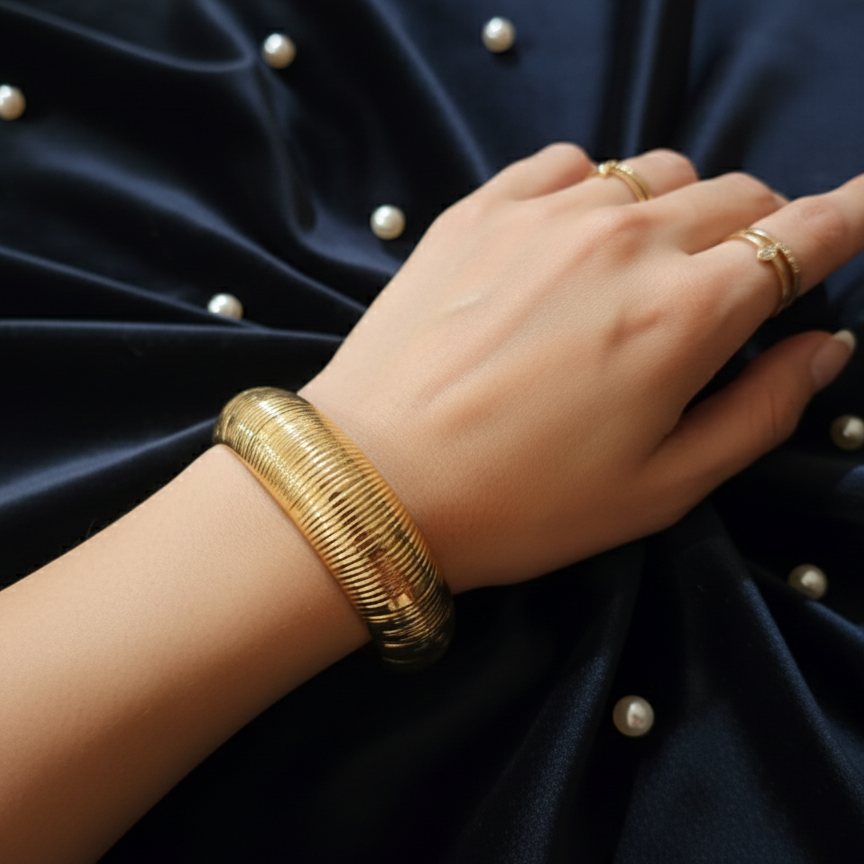 Golden Ripple Luxe Cuff