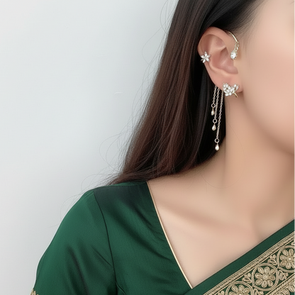 Dainty Blossom Cascade Ear Cuff