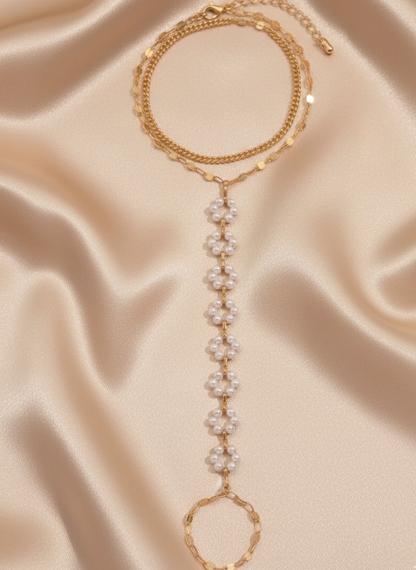 Pearl Blossom Anklet Chain