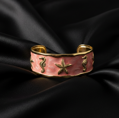 Pink Coral Reef Teen Cuff Bracelet
