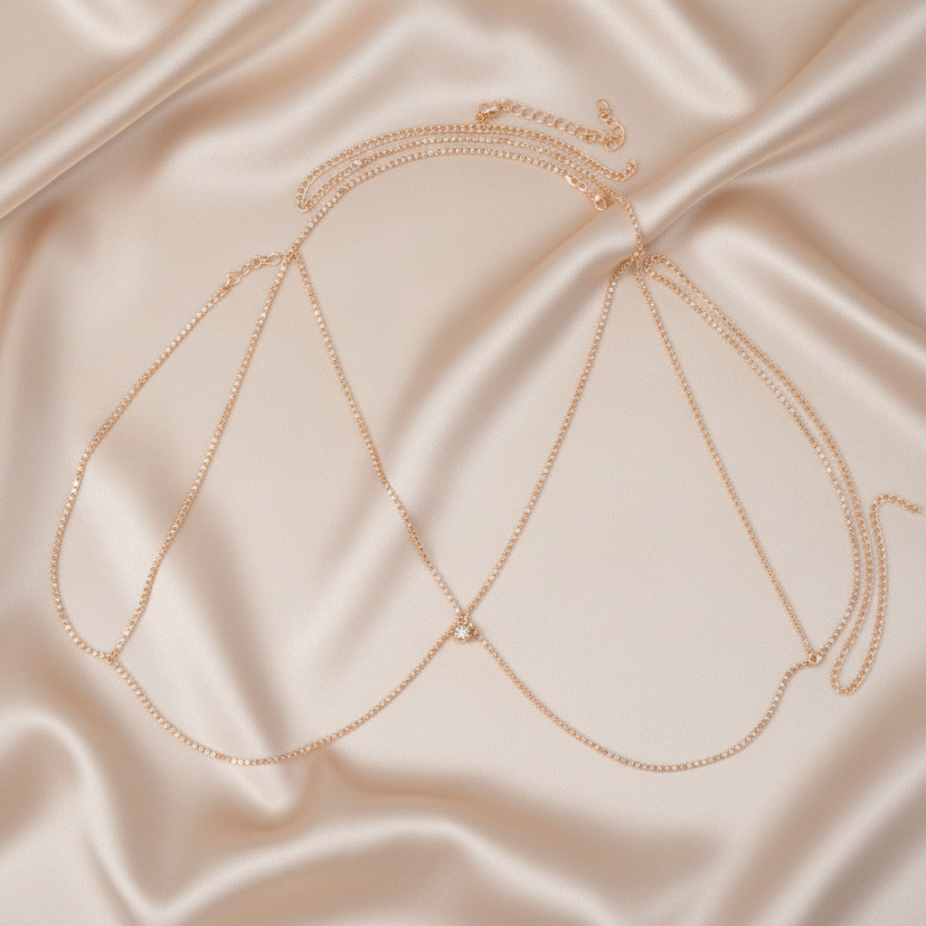 Crystal Teardrop Body Chain