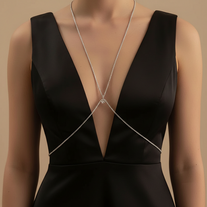 Crystal Teardrop body chain by ReevaTara, 15 gms