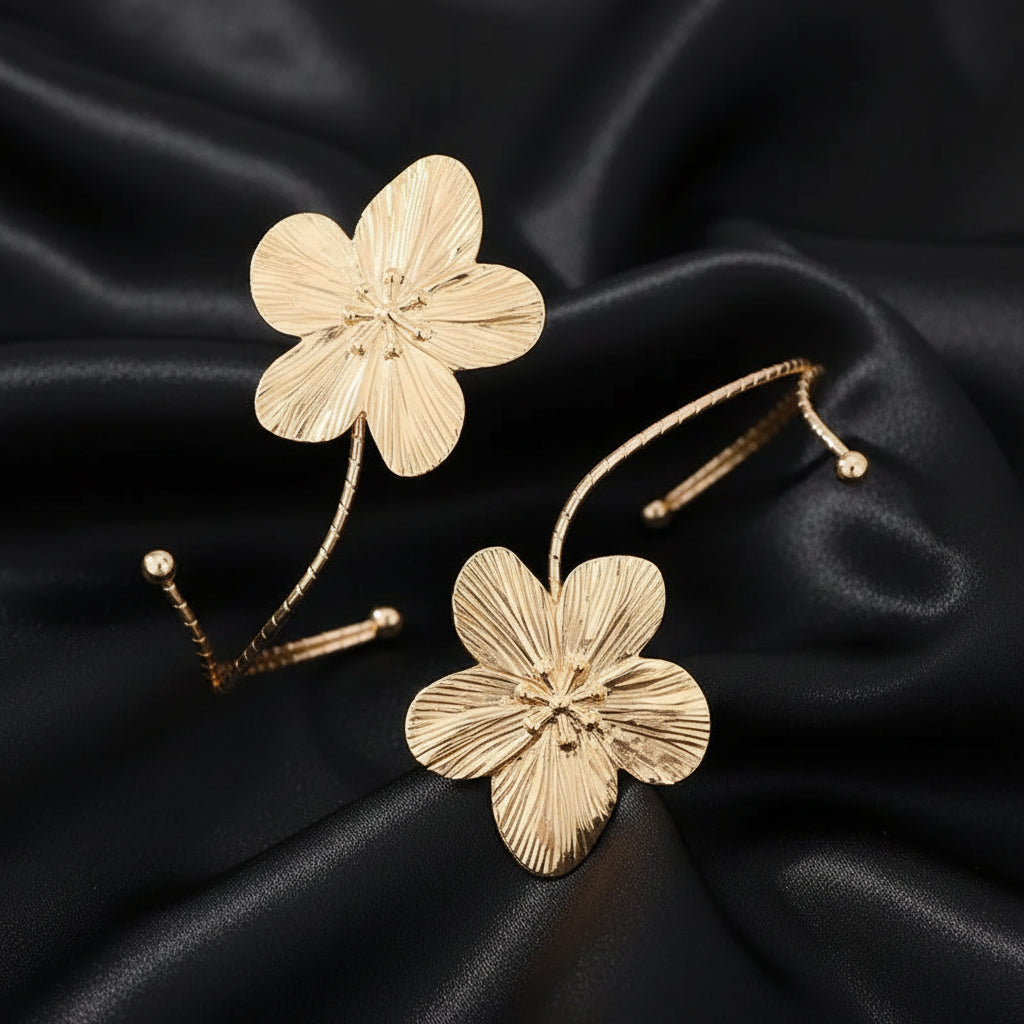 Golden Petal Bloom Arm Cuff
