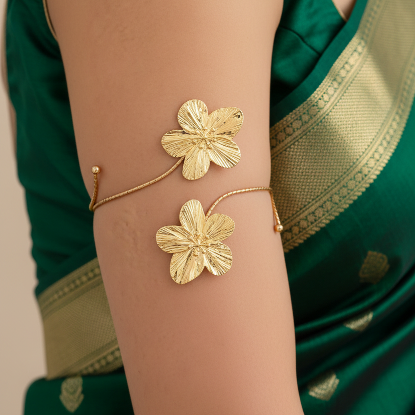 Golden Petal Bloom Arm Cuff