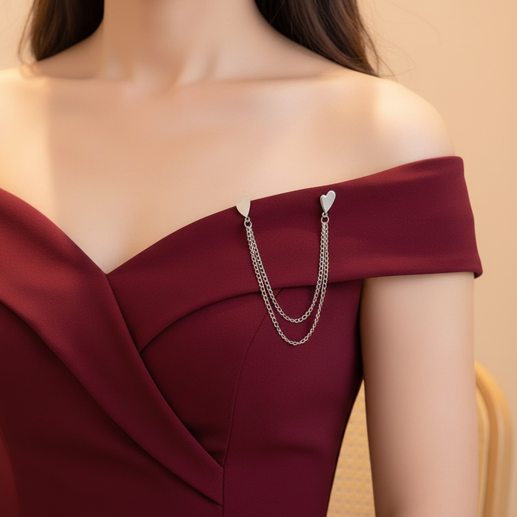 Heartlink Drape Brooch