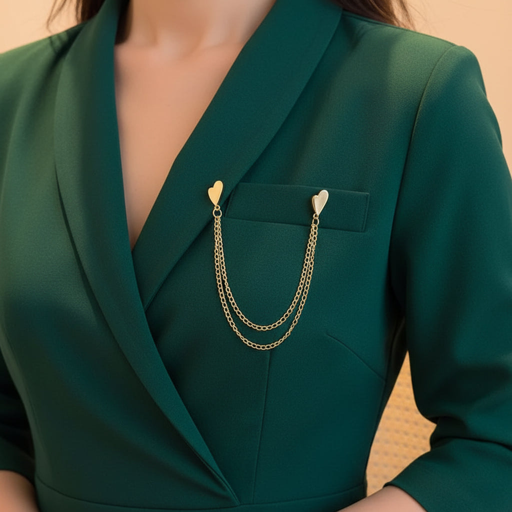 Heartlink Drape Brooch