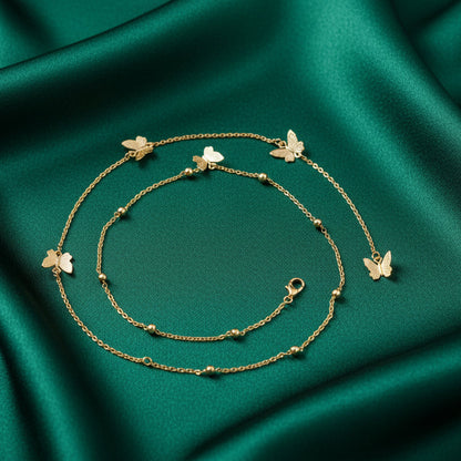 Butterfly back chain in silver-tone