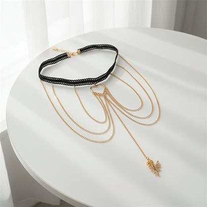 Rose and heart thigh chain styled for holiday wear