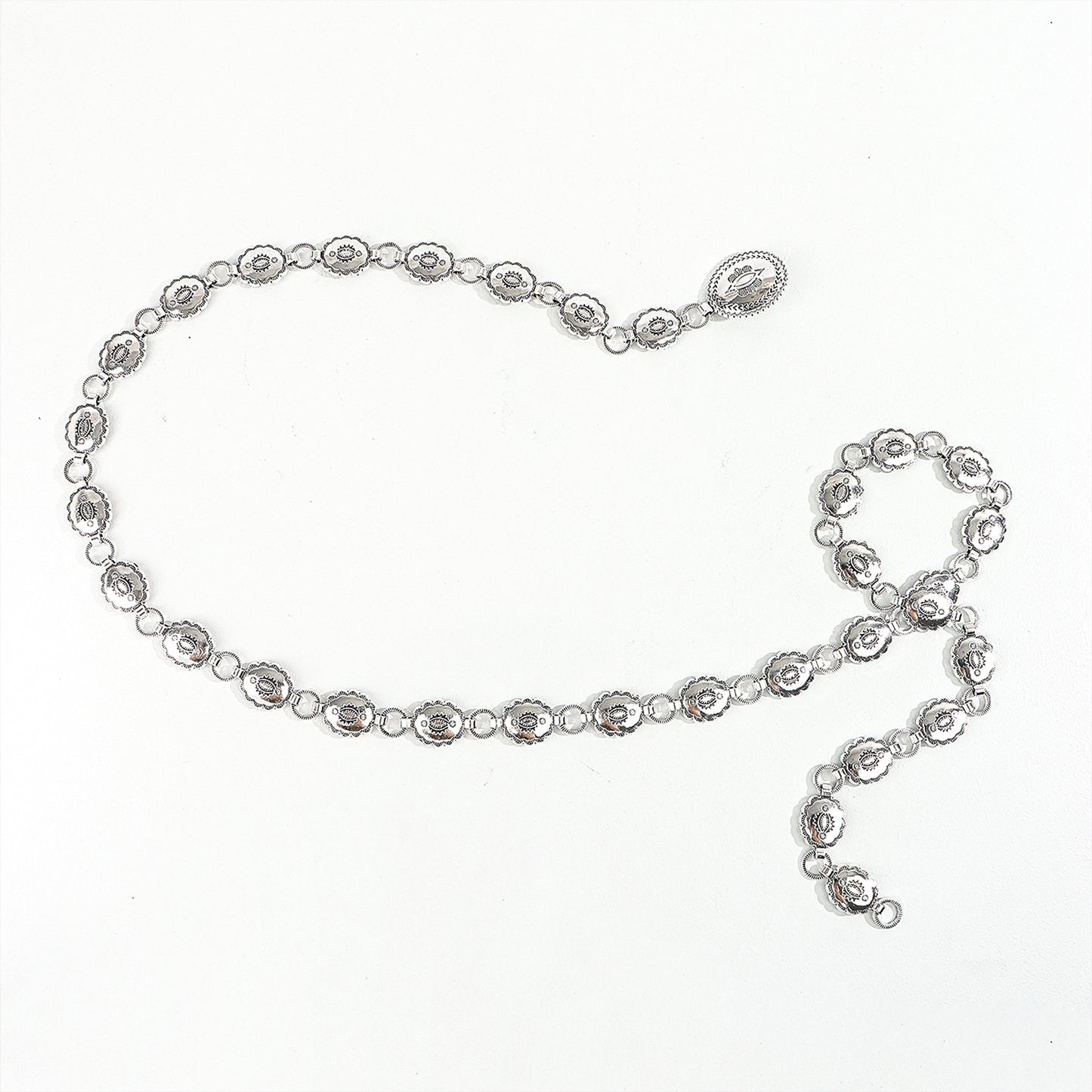 Silver Nova Coin Drop Waist Chain