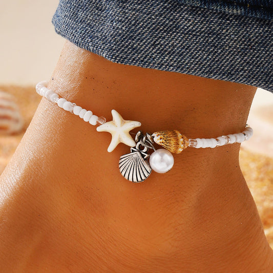Sea Charm Beaded Anklet