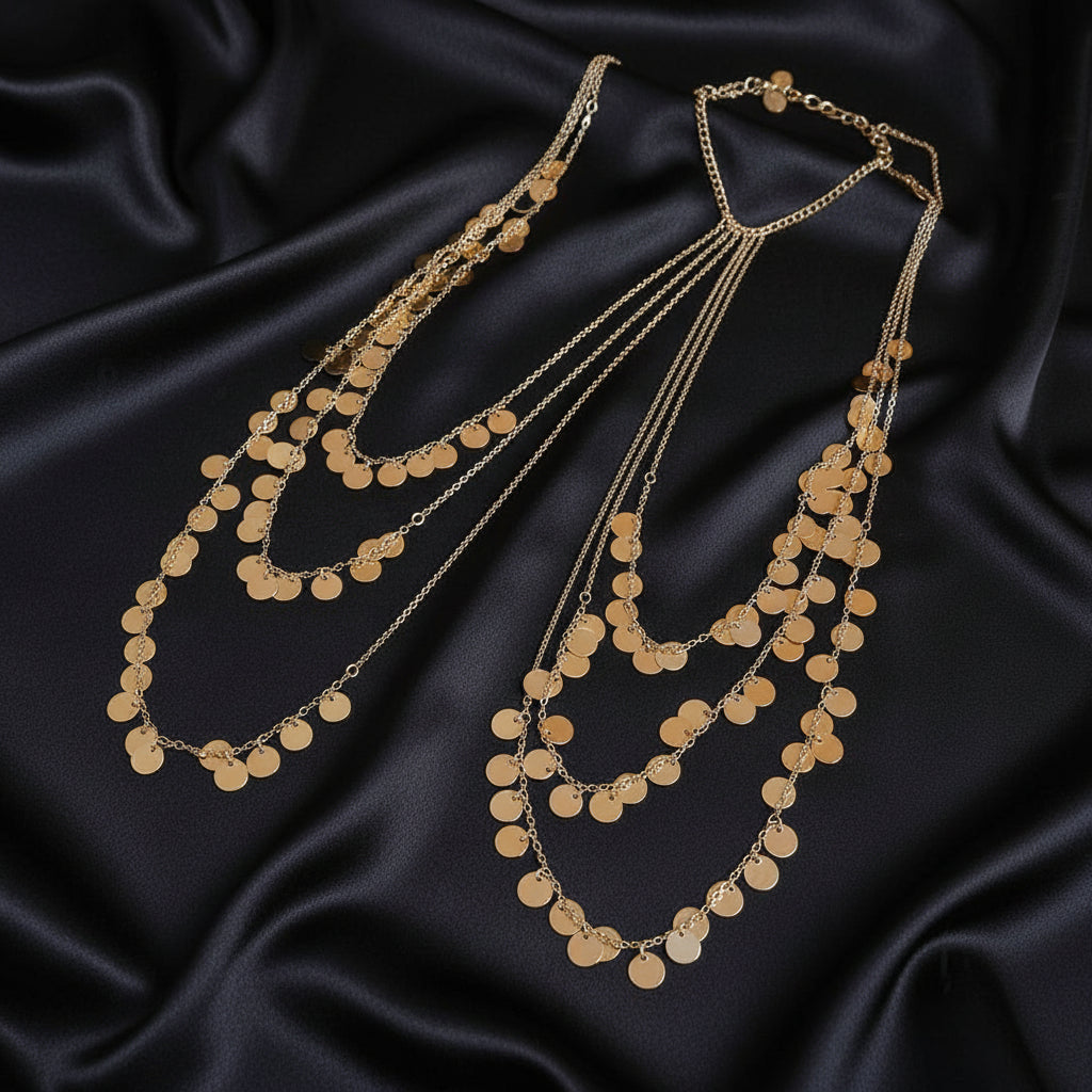 Siyana Sequin Draped Body Chain