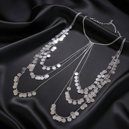 Disc shoulder body chain by ReevaTara for beach and festival wear