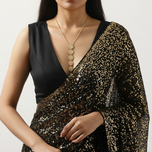 Exotic Medallion body chain with cascading medallion motifs