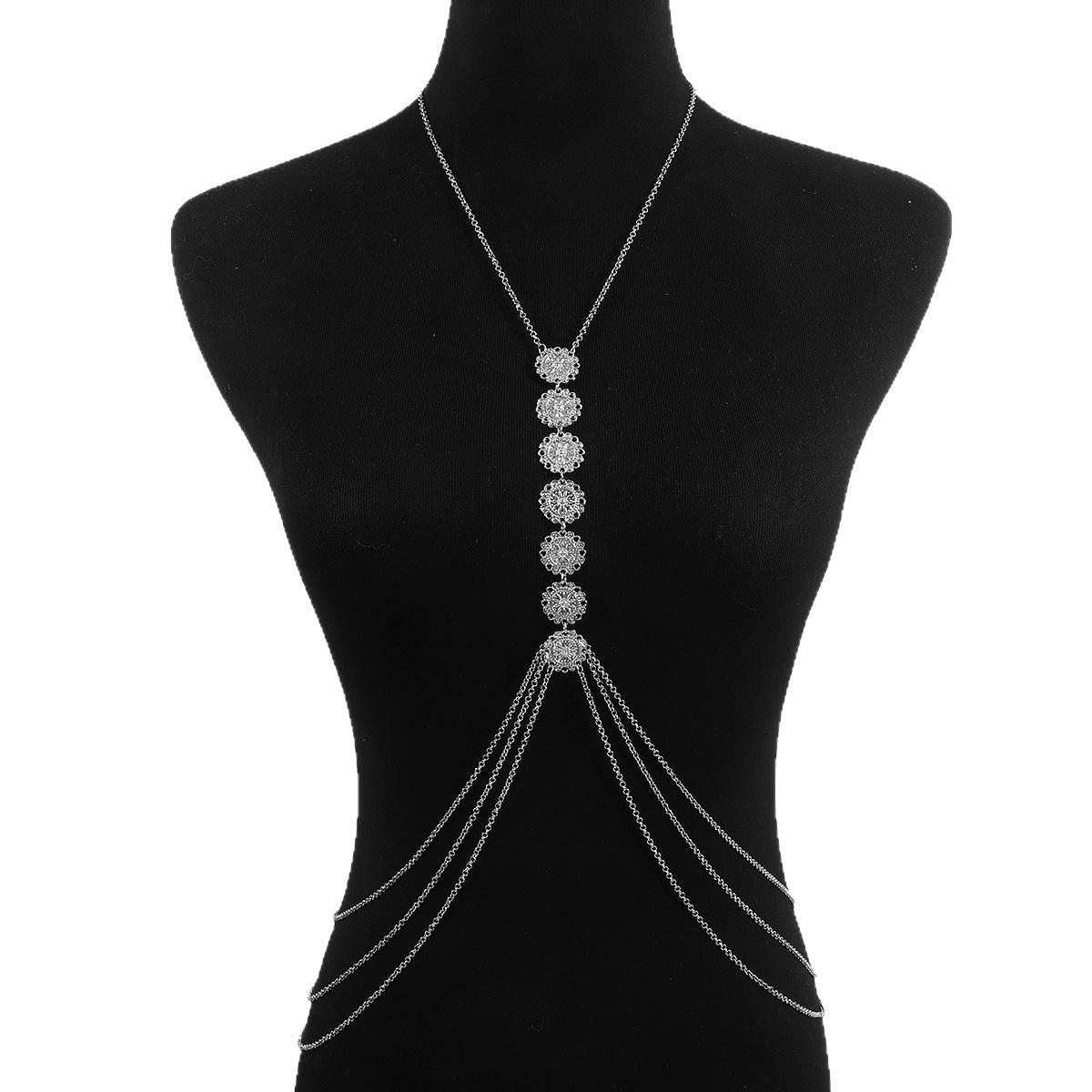 Golden Medallion Draped Body Chain