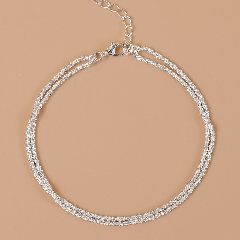 Luminous Duo Silver Anklet
