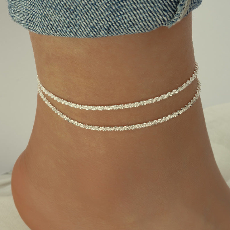 Luminous Duo Silver Anklet