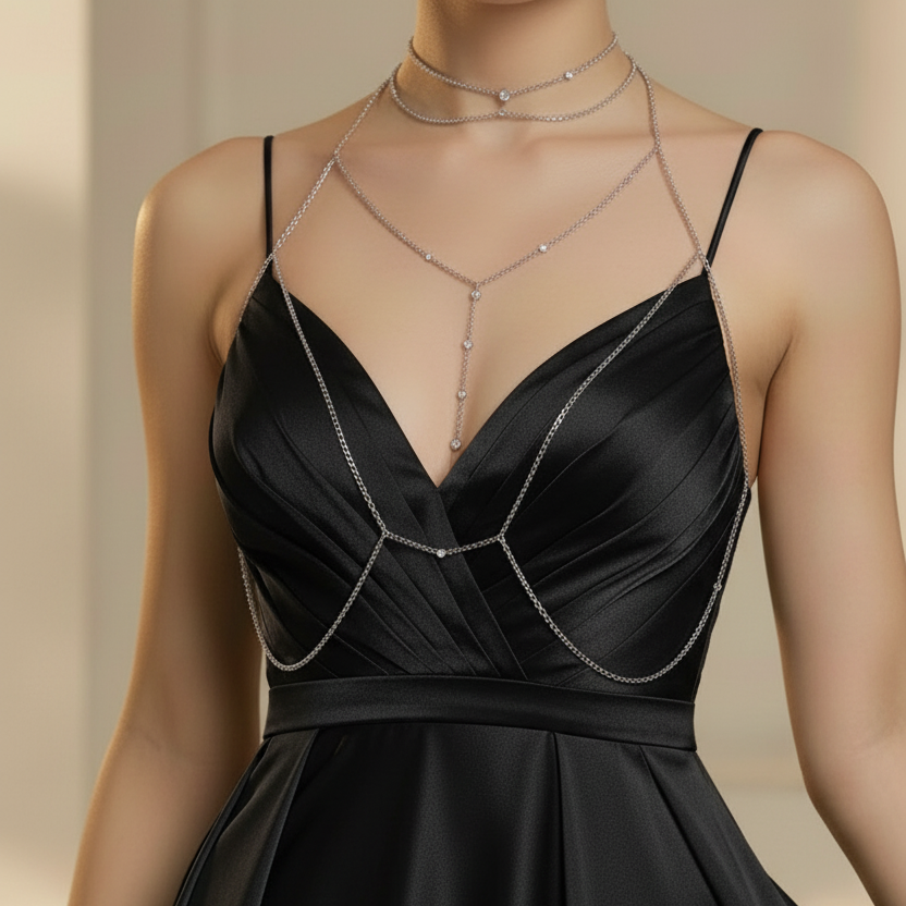 Crystal Embrace choker worn on its own