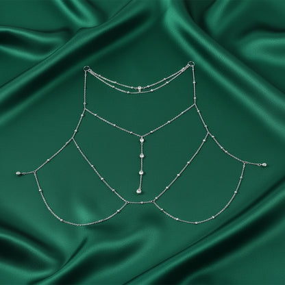 Choker and body chain set in gold-tone