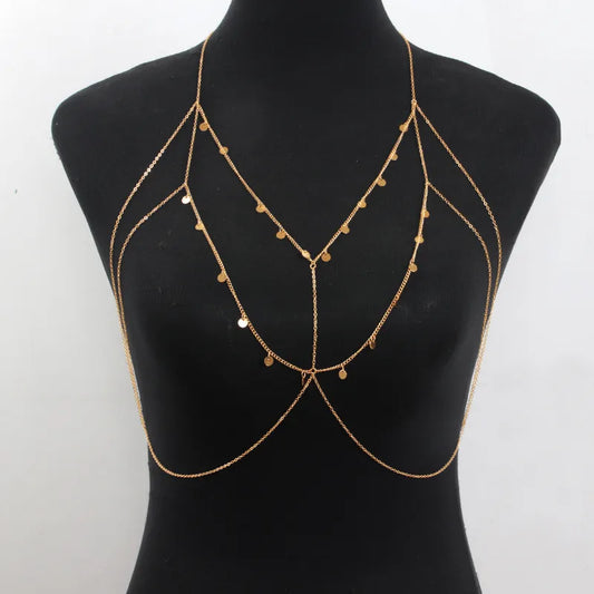 Glimmer Coin Drape Body Chain