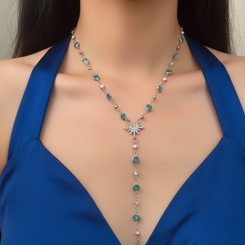 Blue Crystal Body Chain