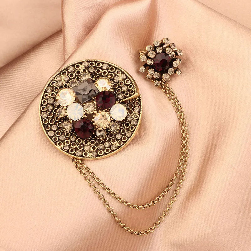 Vintage Garnet Drape Brooch