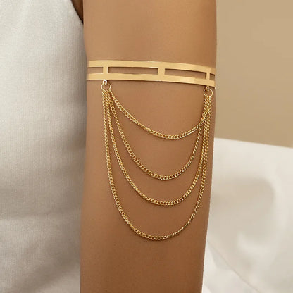 Regal Cascade Arm Cuff by ReevaTara, gold-tone