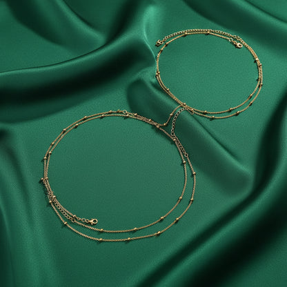 Coastal Glow body chain worn on its own over a bikini