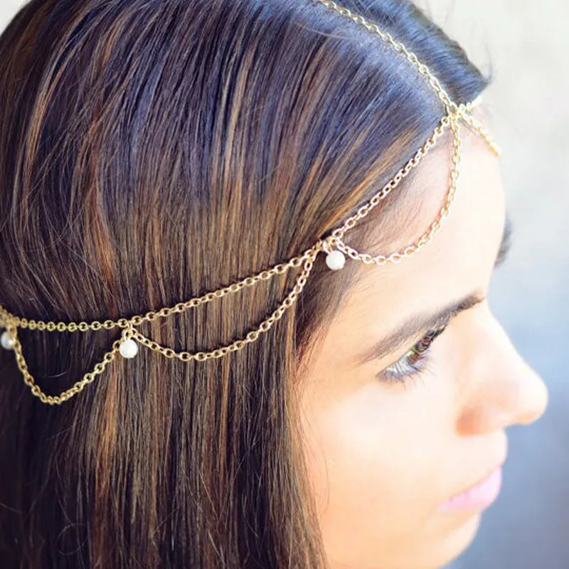 Pearl Drape Hair Chain