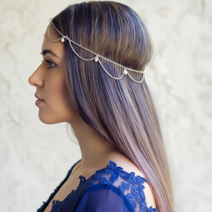 Pearl Drape Hair Chain