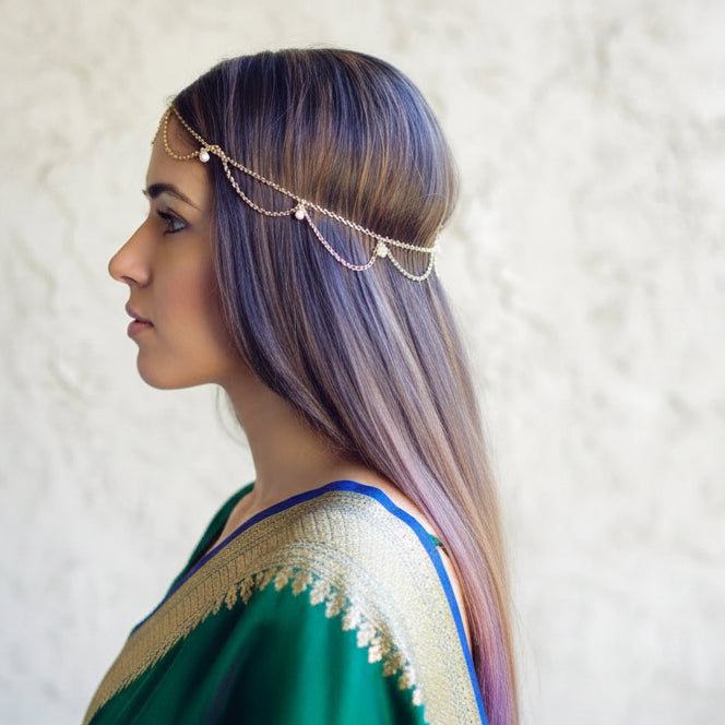 Pearl Drape Hair Chain